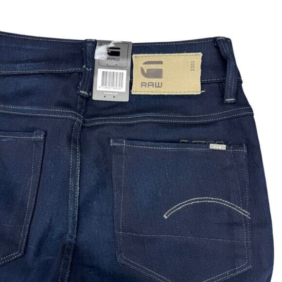 G-Star Raw 3301 High Waisted Skinny Jean In Dark Aged Women's Size 24 - Picture 9 of 9